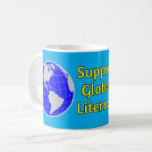 Mug Soutenir l'alphabétisation mondiale avec le monde (Devant gauche)
