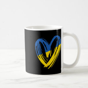 Mug Soutenir le drapeau de l'Ukraine Cœur Anti-guerre