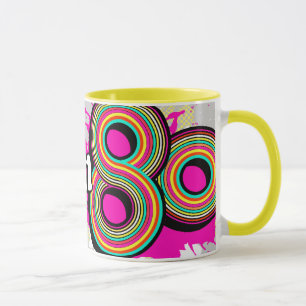 Mug "Soutenu pendant les années 80" dentelez la rétro