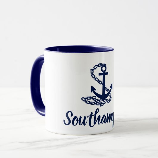 Mug Southampton - Musique Bleue Et Blanche De Style Ma (Devant gauche)
