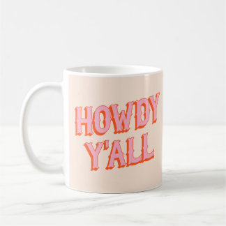 Mug Southern Welcome : Howdy Y'all (vieilles lettres o