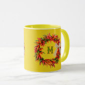 Mug Southwest Colorful Chile Wreath Personalized (Devant droit)