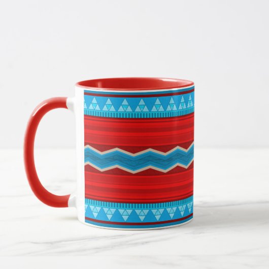 Mug Southwest River Canyon Geometric Red Turquoise (Gauche)