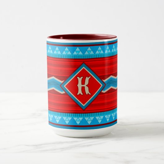 Mug Southwest River Canyon Red Turquoise Monogram (Centre)