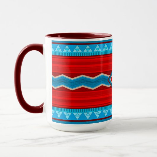 Mug Southwest River Canyon Red Turquoise Monogram (Gauche)