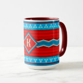 Mug Southwest River Canyon Red Turquoise Monogram (Devant droit)
