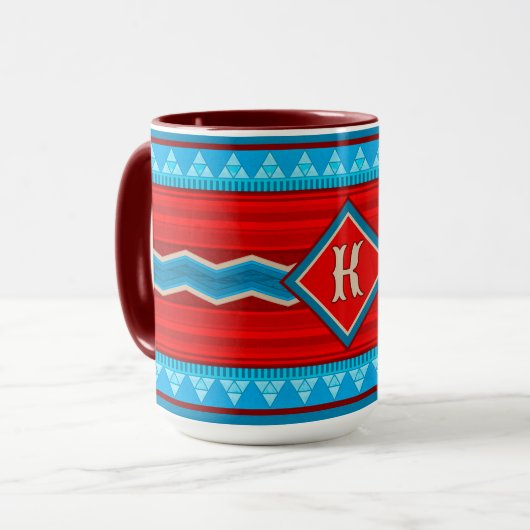 Mug Southwest River Canyon Red Turquoise Monogram (Devant gauche)