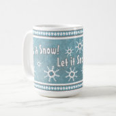 Mug Southwest Winter Snowflakes Personnalisé Bleu (Devant gauche)