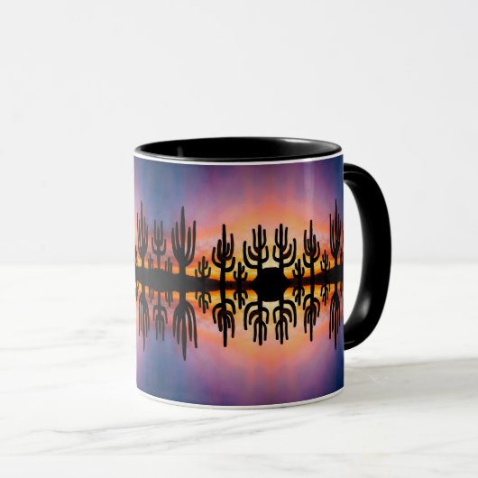 Mug Southwestern Desert Landscape Cactus Sunrise Image (Devant droit)