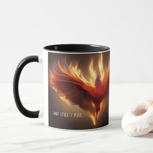 Mug Soutien à Phoenix Rising Inspirant la Force (Avec donut)