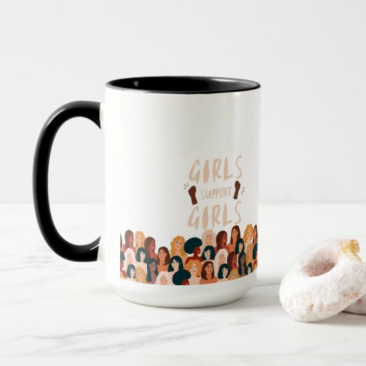 Mug Soutien des filles Filles (Avec donut)