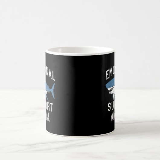Mug Soutien émotionnel Animal drôle Effrayant Shark Pu (Centre)