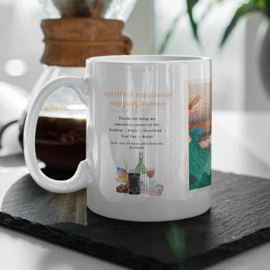 Mug Soutien émotionnel certifié humain | Photo des ami
