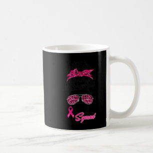 Mug Soutien Squad Messy Bun Pink Warrior Cancer du sei