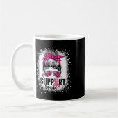 Mug Soutien Squad Messy Bun Pink Warrior Cancer du sei (Gauche)