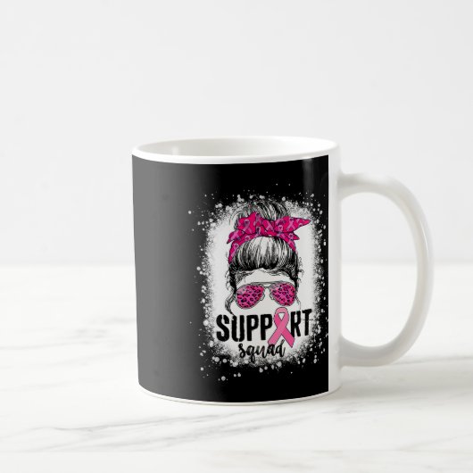 Mug Soutien Squad Messy Bun Pink Warrior Cancer du sei (Droite)