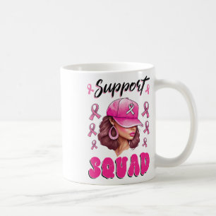 Mug Soutien Squad Messy Bun Pink Warrior Cancer du sei