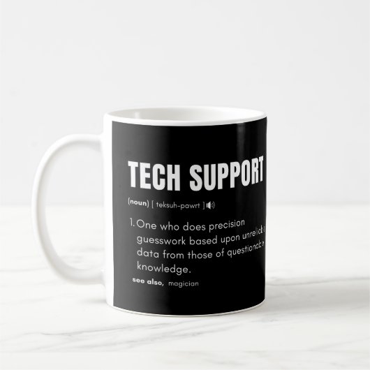 Mug Soutien technique Définition drôle de consultant e (Gauche)