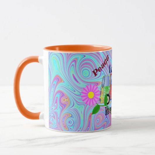 Mug Souvenez-vous des années 60, design psychédélique, (Gauche)