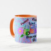 Mug Souvenez-vous des années 60, design psychédélique, (Devant gauche)