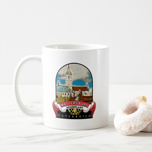 Mug Souvenir de Burgenland Mattersburg (Avec donut)