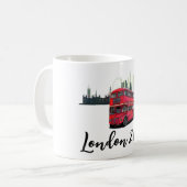 Mug Souvenir de bus rouge Skyscape de Londres personna (Devant gauche)