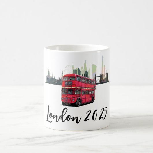 Mug Souvenir de bus rouge Skyscape de Londres personna (Centre)