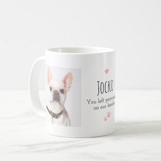 Mug Souvenir de compagnie - Empreintes de pattes dans (Devant gauche)