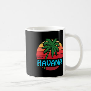 Mug Souvenir de croisière sur la plage de palmiers rét