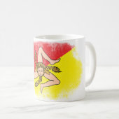 Mug Souvenir de drapeau de la Sicile - conception (Devant droit)