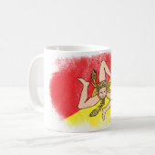 Mug Souvenir de drapeau de la Sicile - conception (Devant gauche)