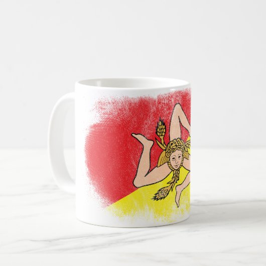 Mug Souvenir de drapeau de la Sicile - conception (Devant gauche)