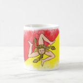 Mug Souvenir de drapeau de la Sicile - conception (Centre)