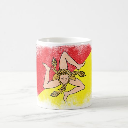 Mug Souvenir de drapeau de la Sicile - conception (Centre)