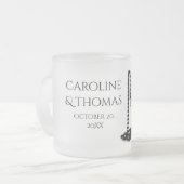 Mug Souvenir de Mariage Élégant Design Perle (Devant gauche)