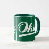 Mug Souvenir de vert de manuscrit de l'Ohio (Devant droit)