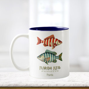 Mug souvenir poissons nautiques des Keys de Florid