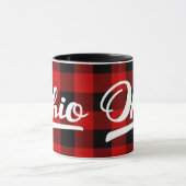 Mug Souvenir rouge de motif de contrôle de Buffalo de (Centre)