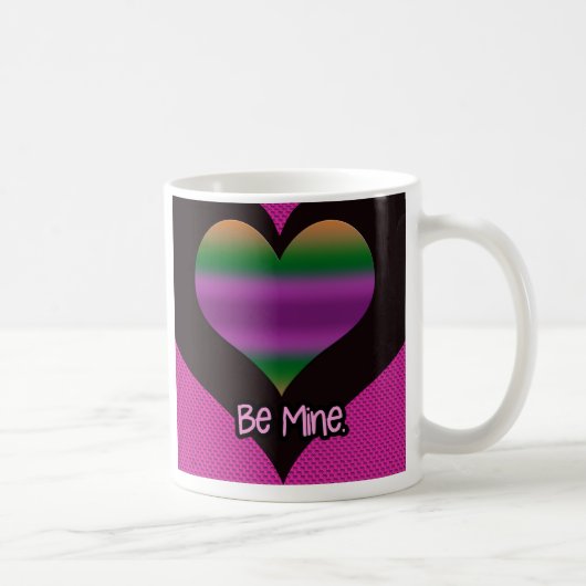 Mug Soyez à moi Valentine Purple Stripe Coeur (Droite)