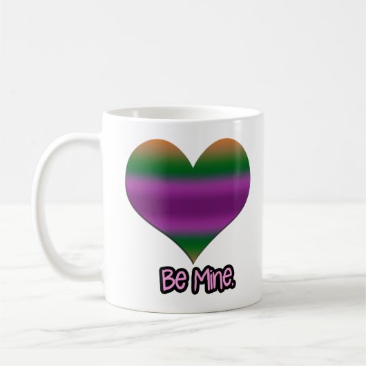 Mug Soyez à moi Valentine Purple Stripe Coeur (Gauche)