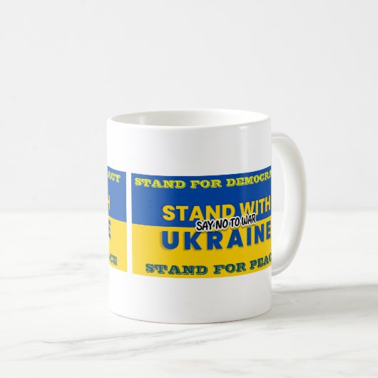 MUG SOYEZ AVEC L'UKRAINE - DITES NON À LA GUERRE (Devant droit)