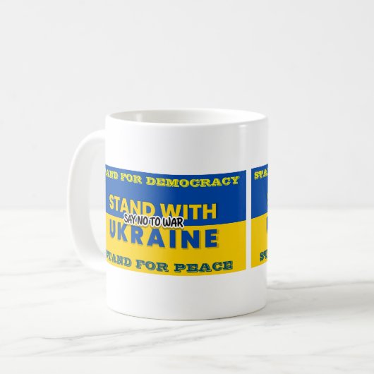 MUG SOYEZ AVEC L'UKRAINE - DITES NON À LA GUERRE (Devant gauche)