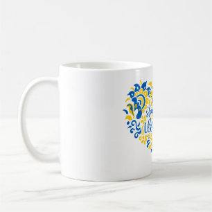 Mug Soyez avec l'Ukraine lettrage et coeur