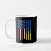 Mug Soyez Avec L'Ukraine Ukrainienne Américaine Flag P (Gauche)