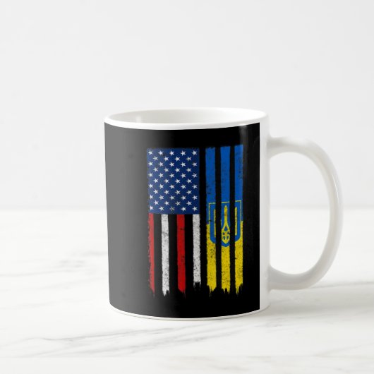 Mug Soyez Avec L'Ukraine Ukrainienne Américaine Flag P (Droite)