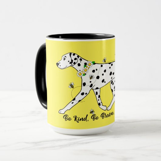 Mug Soyez courageux Soyez heureux Dalmatien (Devant gauche)