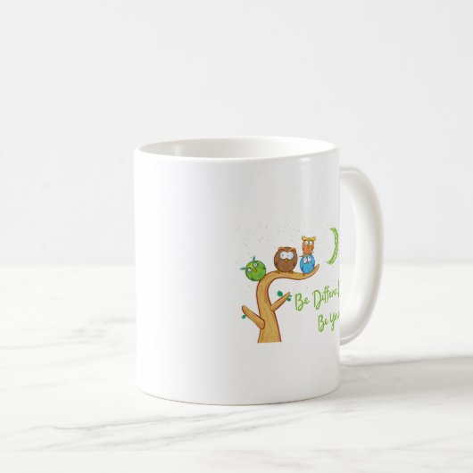 Mug Soyez différent Chouette Chouette Oiseau (Devant droit)