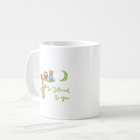 Mug Soyez différent Chouette Chouette Oiseau (Devant gauche)