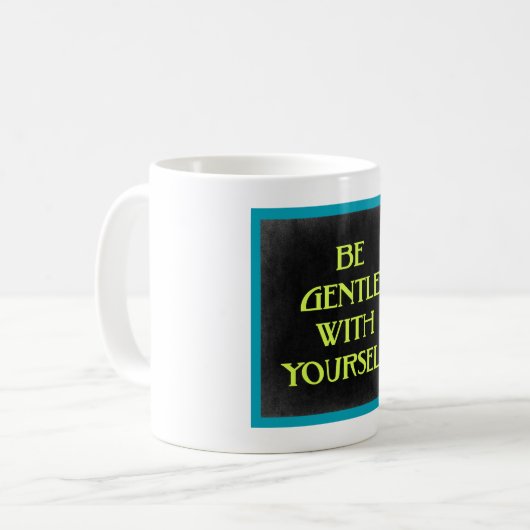 Mug Soyez doux avec vous-même Citation Typographie (Devant gauche)