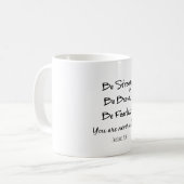Mug Soyez Forts, Courageux Citation Verse Bible Sans P (Devant gauche)